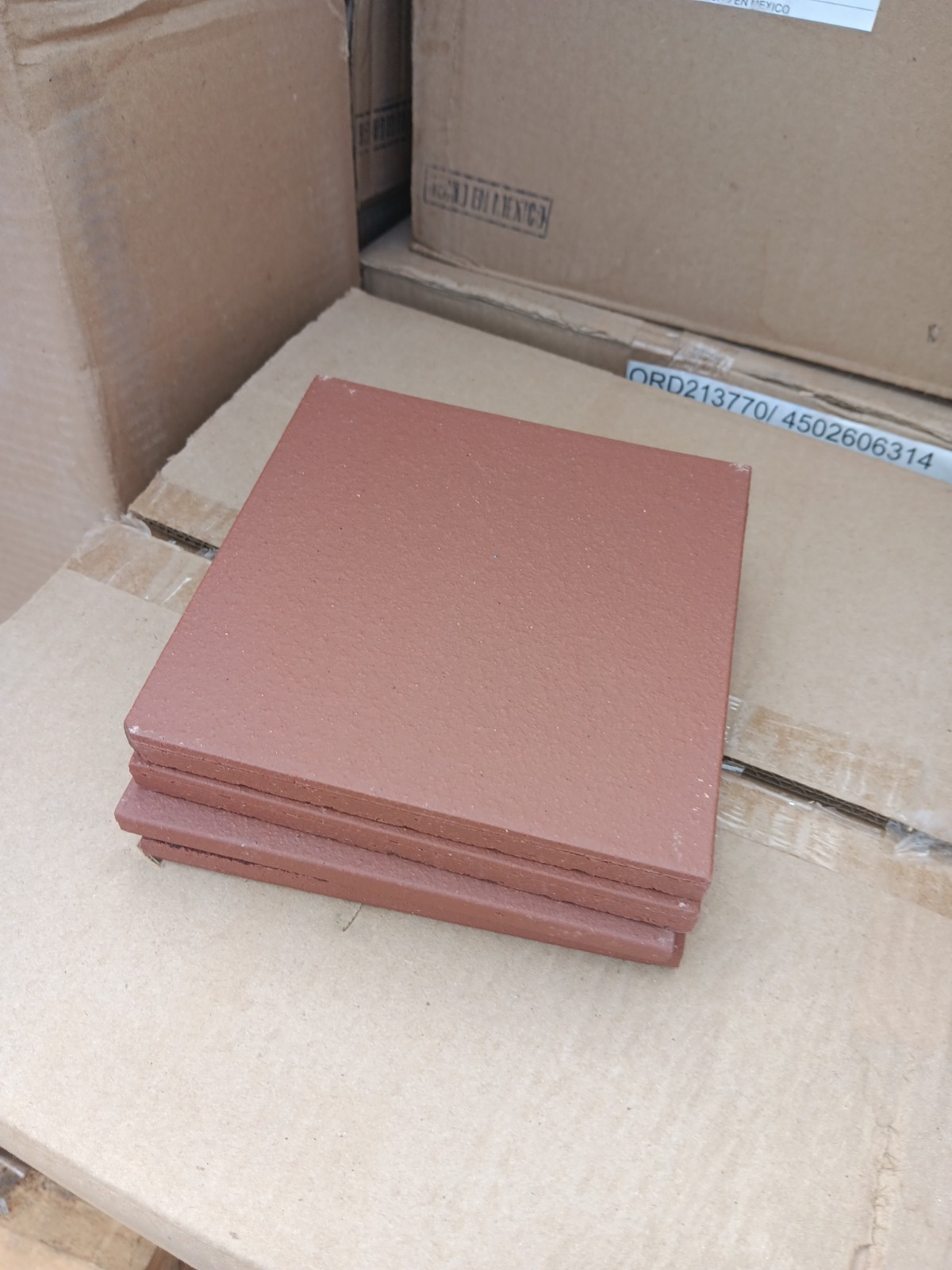 4 Tiles (1 Ft²) -Quarry Red Blaze Abrasive Floor and Wall Tile..Outdoor /Indoor