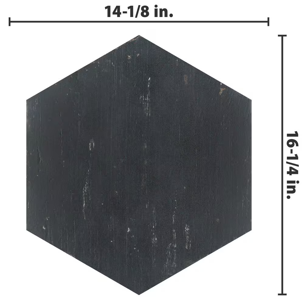 Retro Hex Nero 14-1/8 In. X 16-1/4 In. Porcelain Floor and Wall Tile (11.07 Sq.