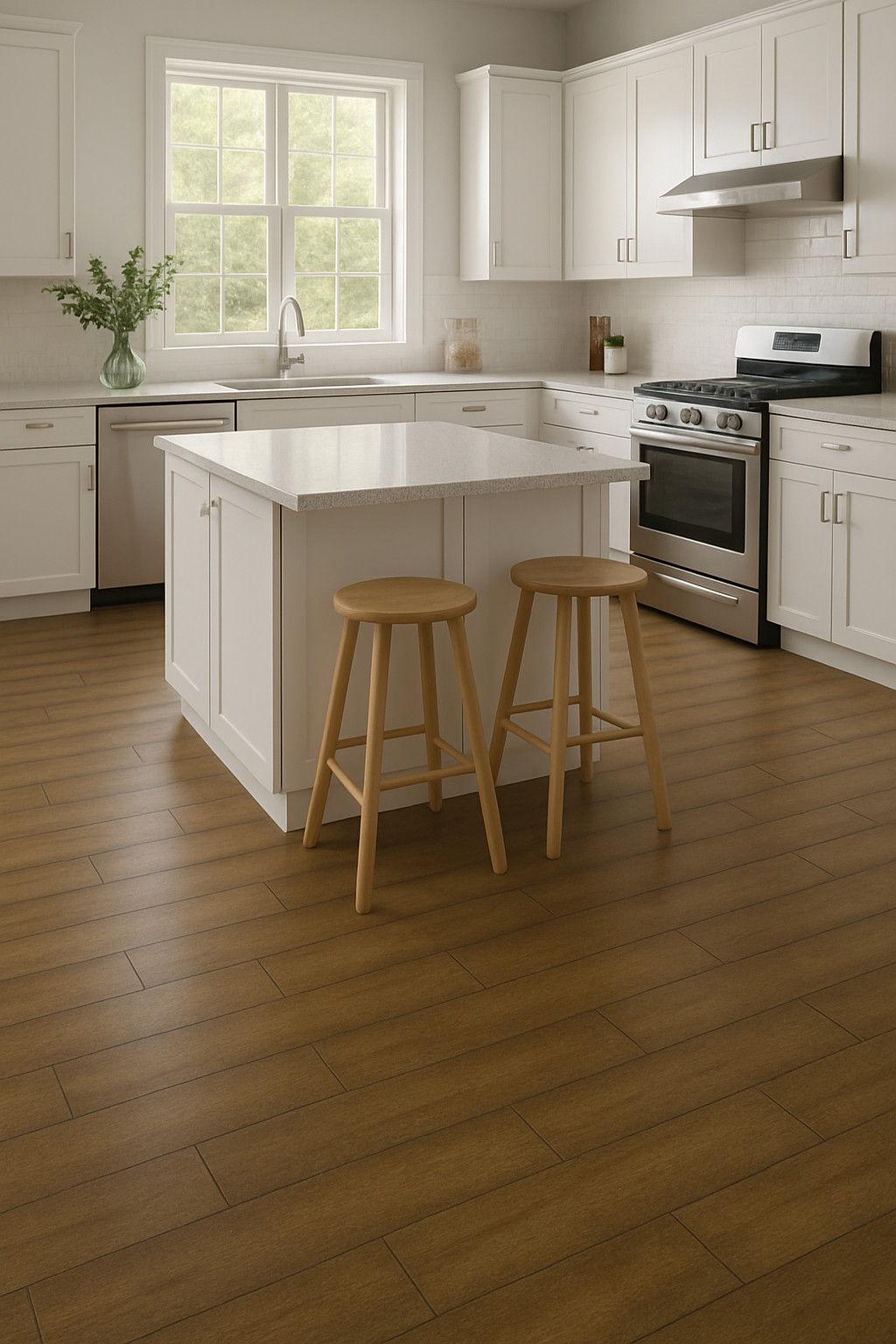 FunStick 17 Pack Peel and Stick Floor Planks Waterproof Wood Look Vinyl Flooring