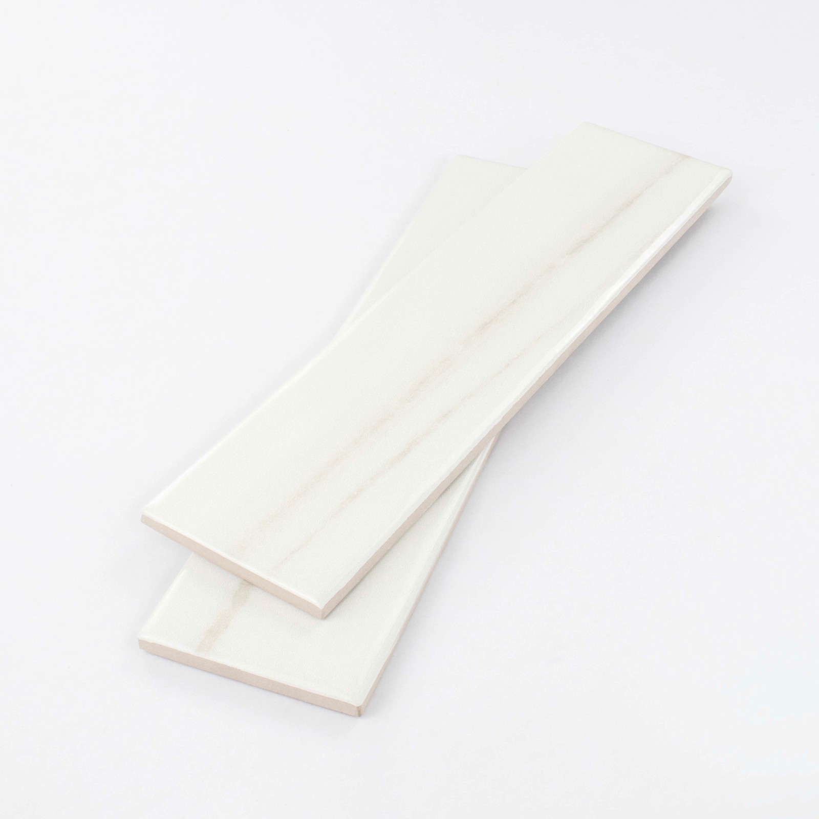 Cruz Bay Studio MKT61087 Alpine – 3″ x 12″ Brick Wall Tile – – Blanc Gloss