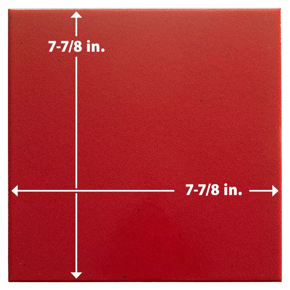 Monocolor Premium Rojo Volcan 7-7/8 In. X 7-7/8 In. Ceramic Floor and Wall Tile