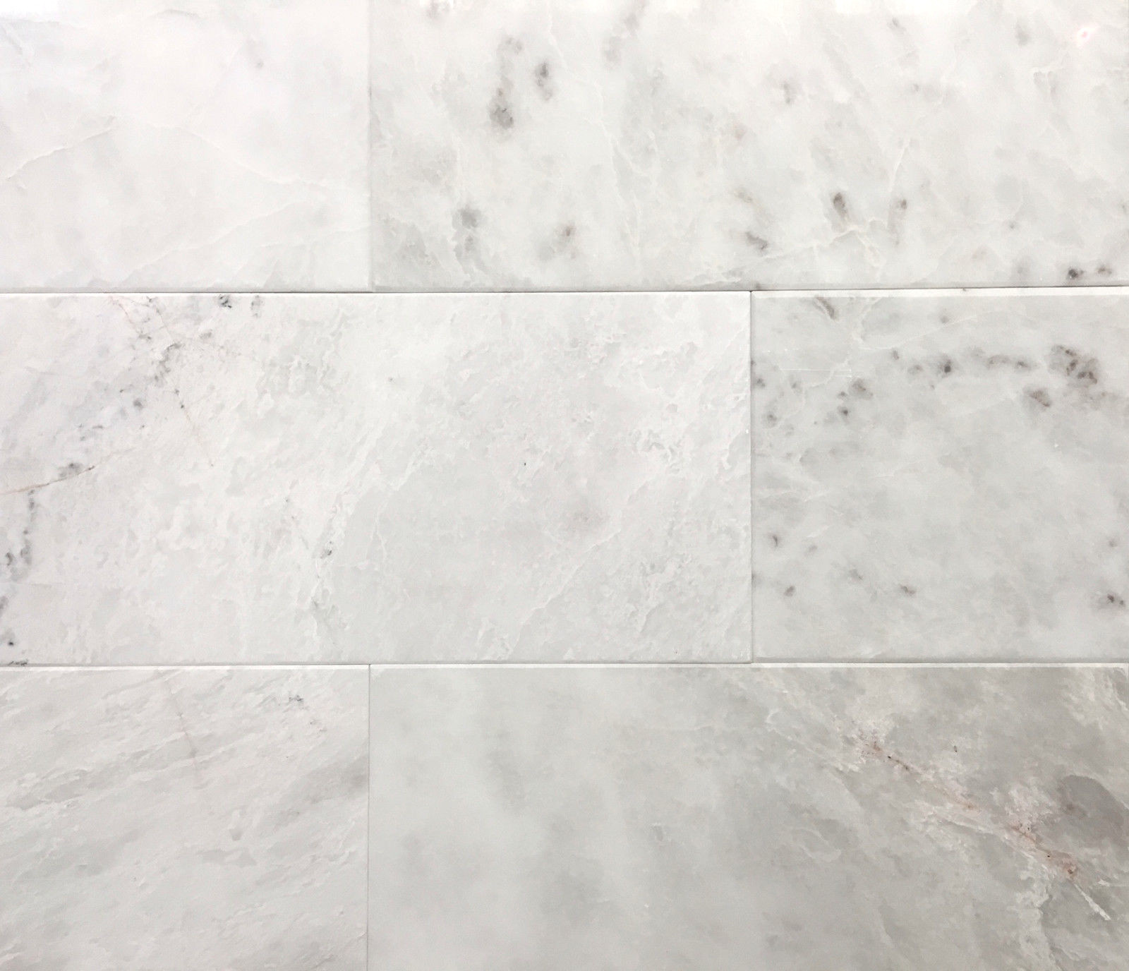 Glacier White 6×12 Polished Beveled Marble Tile Floor Wall Backsplash Kitchen