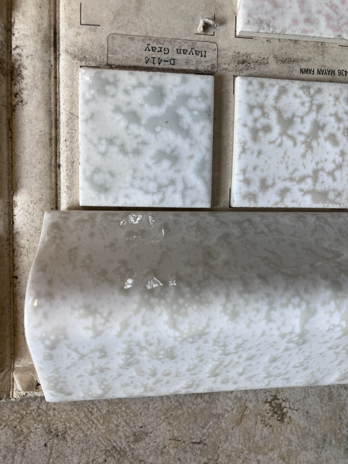 2 Pc’sDiscontinued Dal tile Mayan Grey bumpy splatter dapple dimple V- Cap