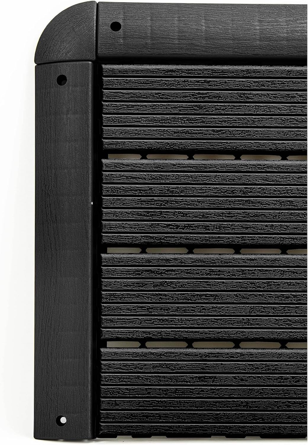 Compact Pack of 4 Interlocking Dark Grey Deck Edge Tiles – Easy Drainage Design
