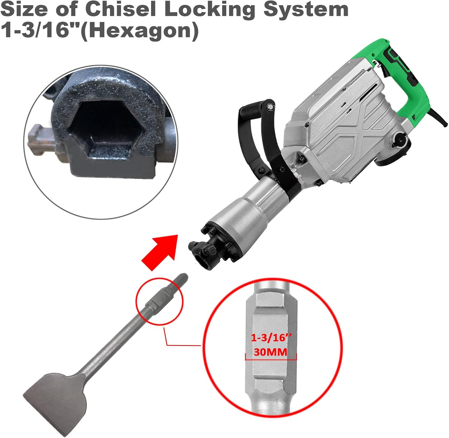 JACKCHEN 4 Inch Wide Tile & Removing Tile and Stone Chisel for Hex.30Mm Demoliti