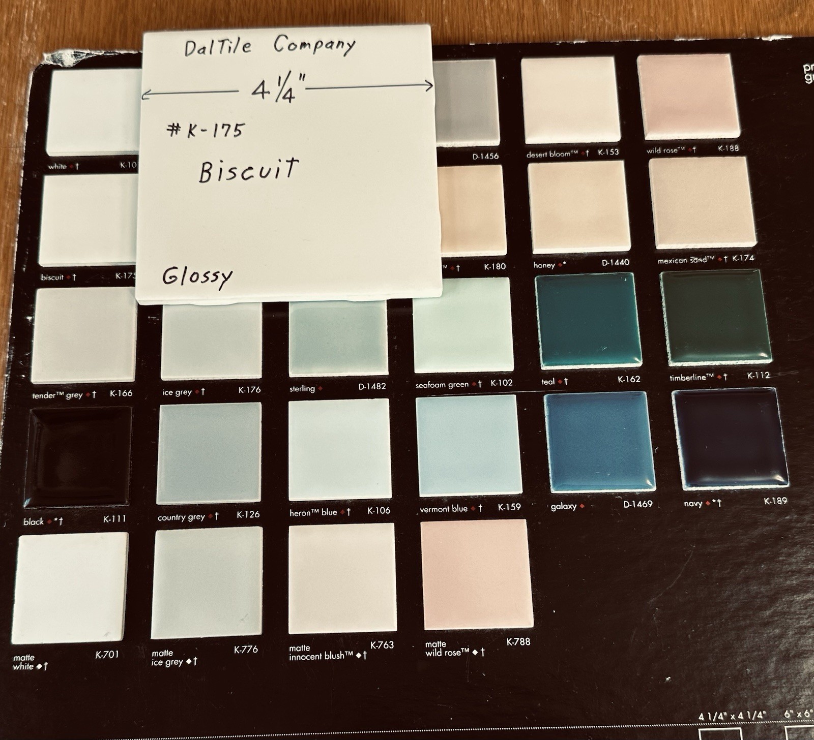 1 pc. Gloss Biscuit: 4-1/4″ Ceramic Tile made by The Daltile Co. NEW STOCK