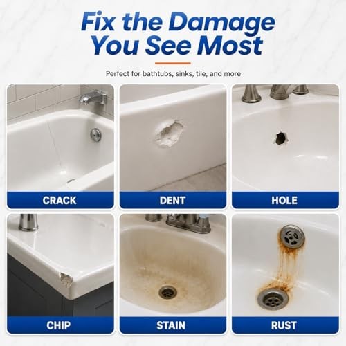 Tile Repair Kit (Pure White), Ceramic & Porcelain Tile Chip Repair Kit with Supe