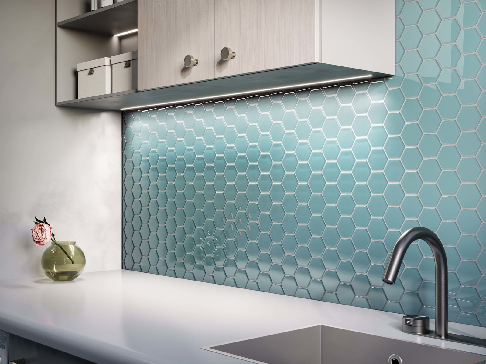 Cruz Bay Studio MKT2853 3 inch Beehive – 10″ x 12″ Geometric Wall – Misty Grey