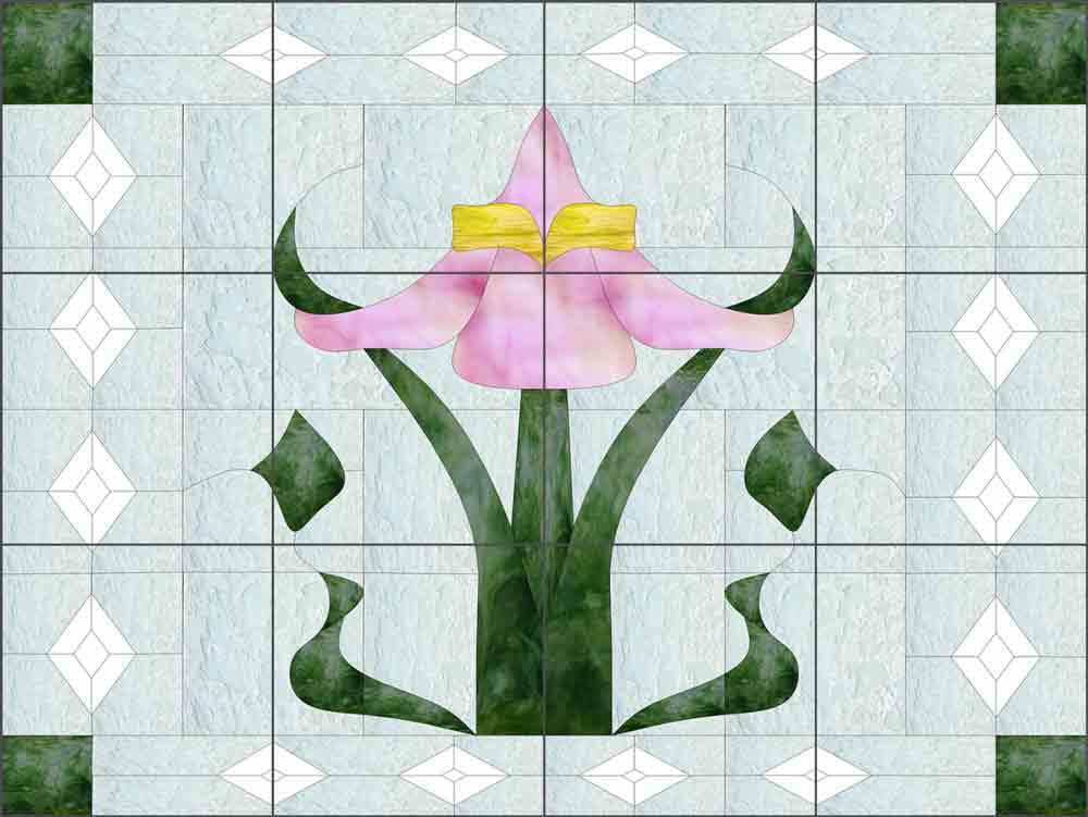 Victorian Tile Backsplash Paned Expressions Flower Art Ceramic Mural OB-PES101