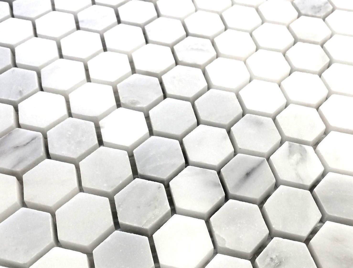Carrara White 1″ Hexagon Polished Marble Mosaic Wall Floor Tile Backsplash Bath