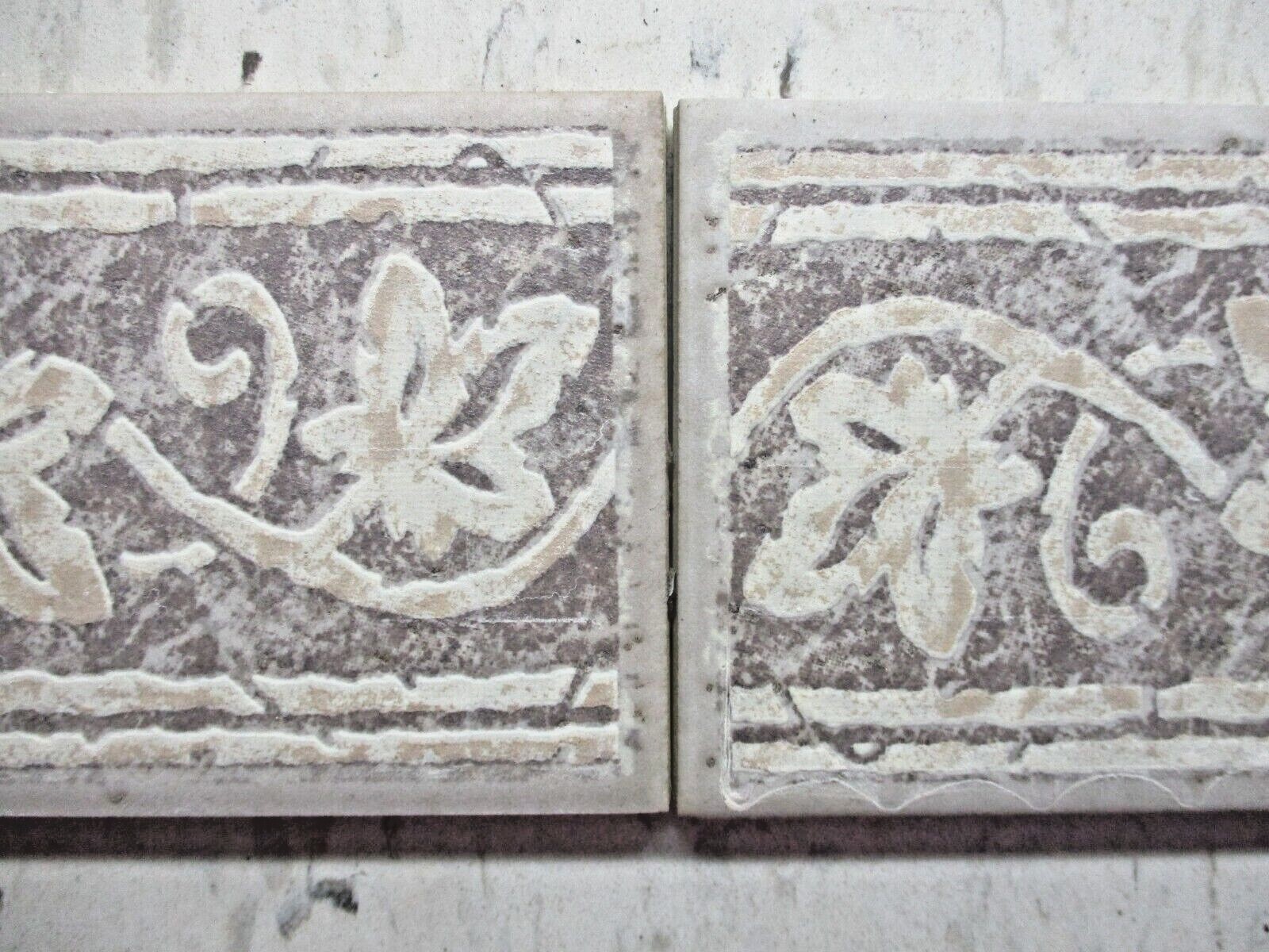 1 Wall Tile Florida USA 8-1/4 X 3″ Decorative Floral Trim Accent Cut from Larger
