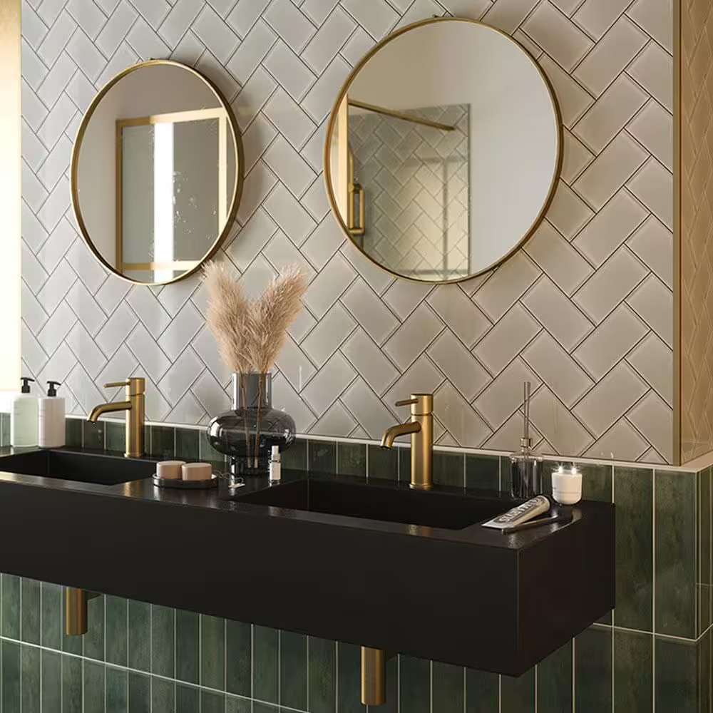 Typhoon Green 3 In. X 18 In. Subway Gloss Porcelain Wall and Floor Tile (10.76 S