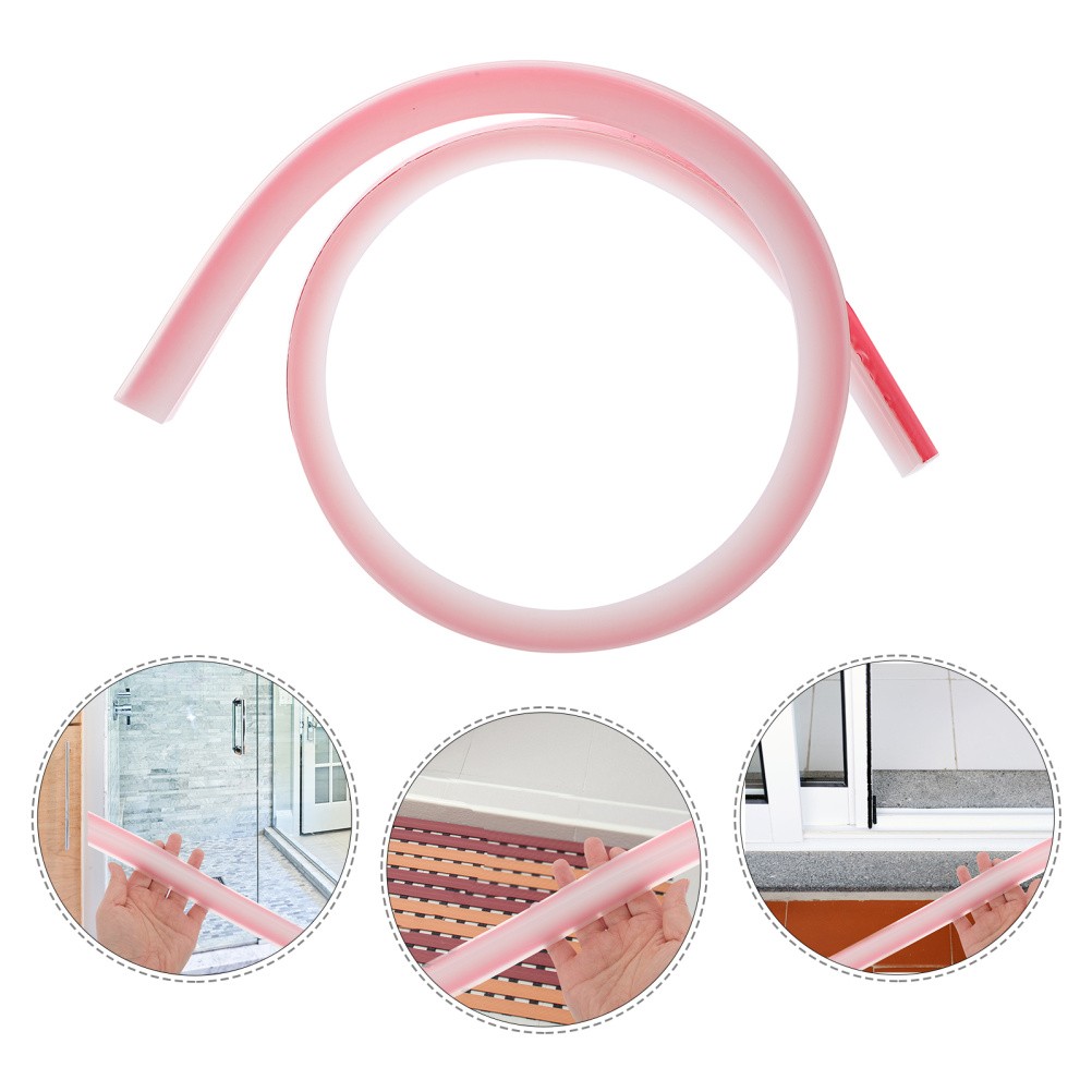 Red Shower Threshold Ramp and Water Stopper Strip for Bathroom Floor Seal
