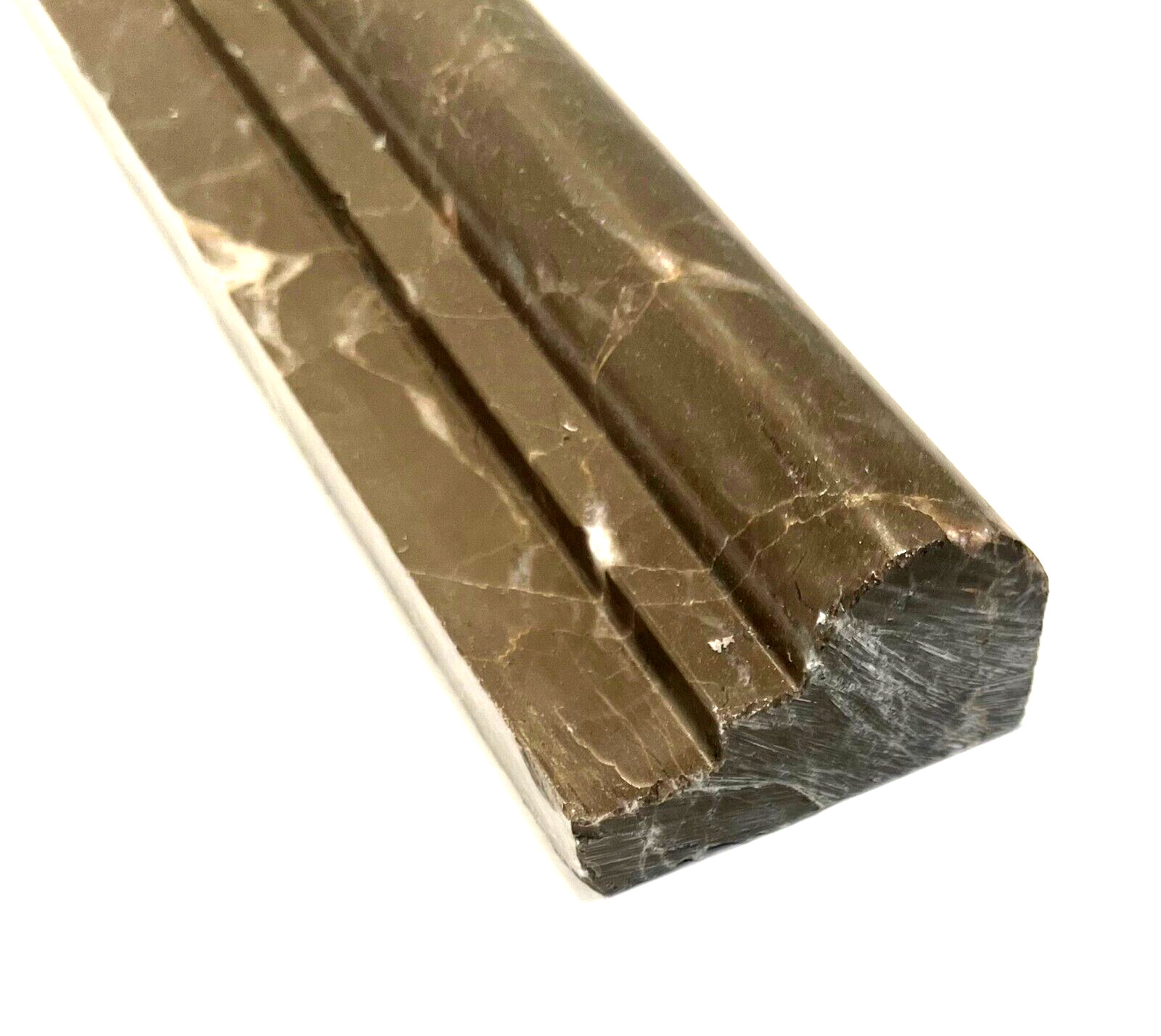 2X12 Smoky Brown Polished Marble Ogee Chair Rail Profile Molding Wall Trim Piece