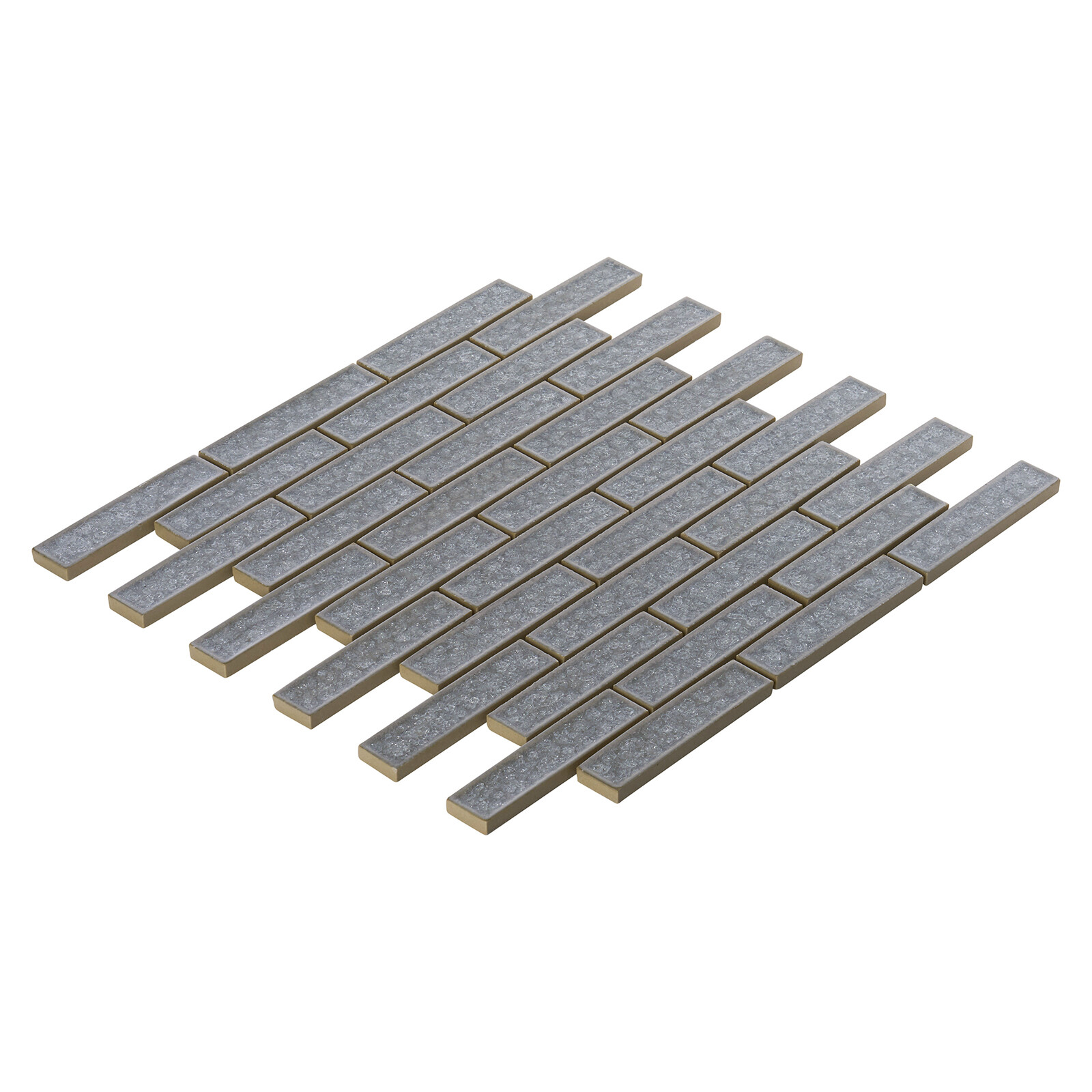 Gray Crackle Glass Brick Joint Modern Mosaic Tile Kitchen Bathroom Backsplash