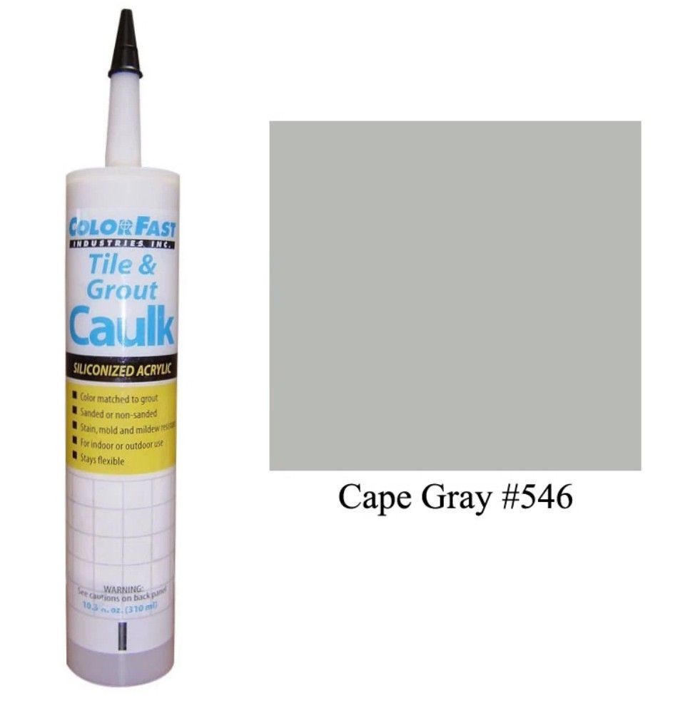 ColorFast Tile and Grout Cape Gray Paintable Latex Caulk – Color Match Sanded