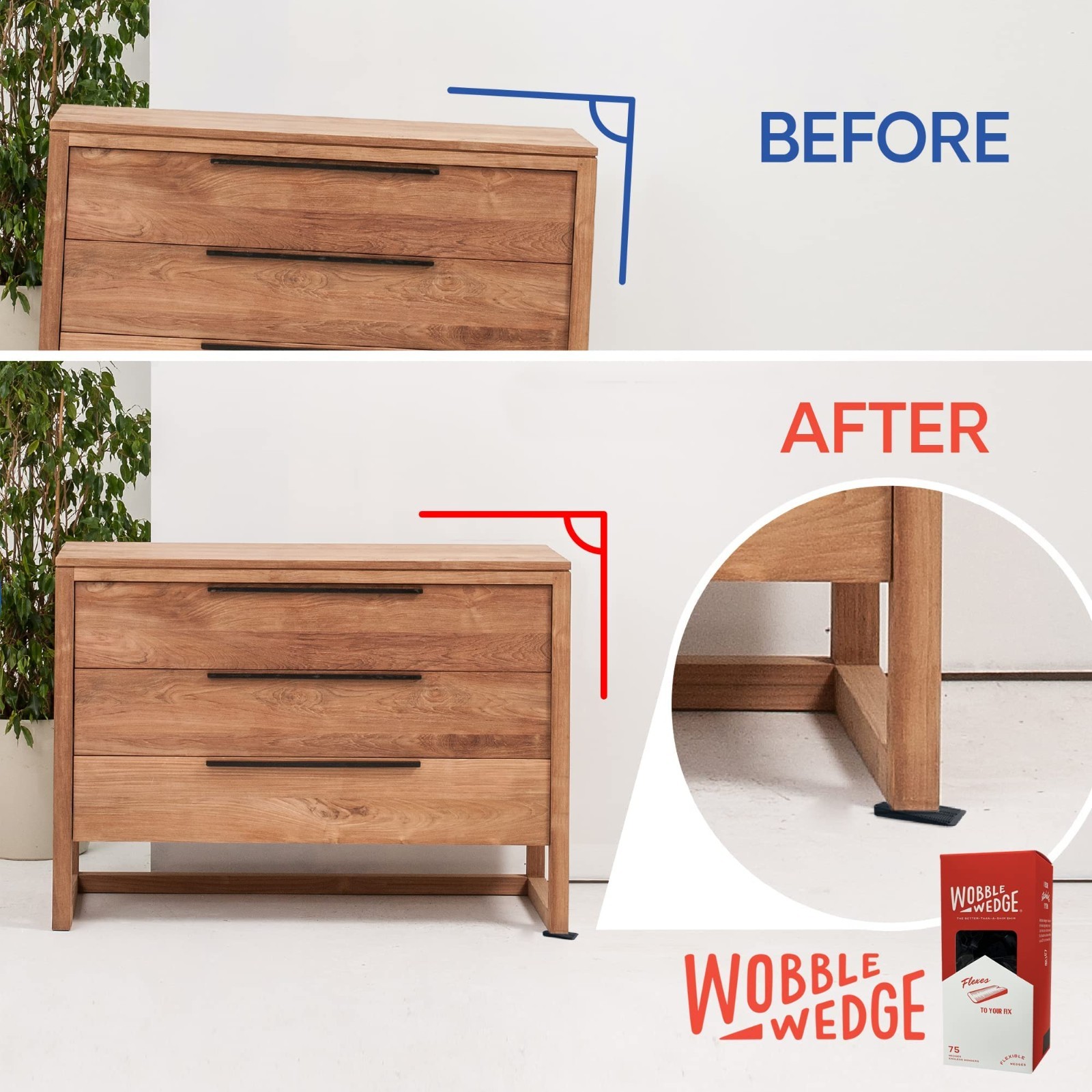 Flexible Plastic Leveling Shims – Home Improvement Furniture & Appliance Wedges
