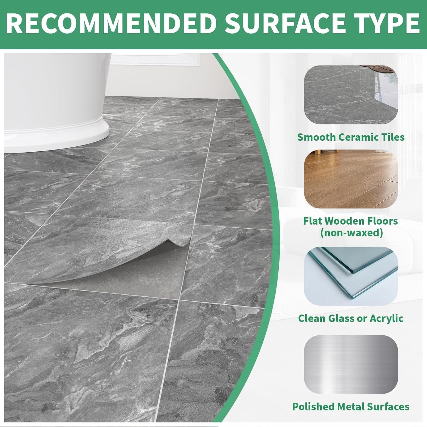 40-Pack Peel & Stick Floor Tiles 12 x 12 inch Vinyl Floor Self Adhesive Water…