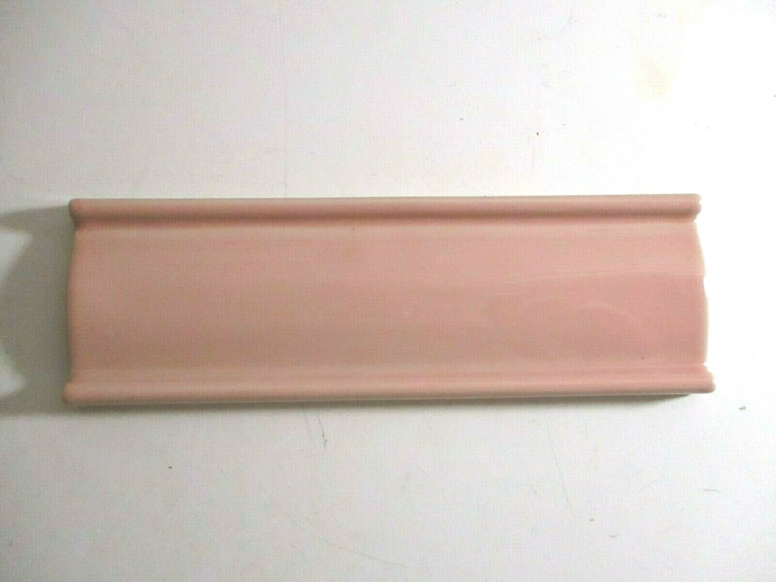 1 Tile Japan Ceramic Porcelain 6-1/2″ Chair Rail Gloss Heather Pink Wall Cap MCM