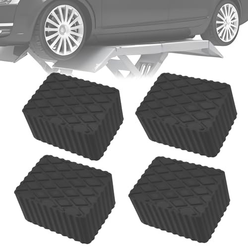 4 Pack Solid Rubber Auto Lift Pads 3000lb Heavy-Duty Jack Stand Pads Anti-Slip