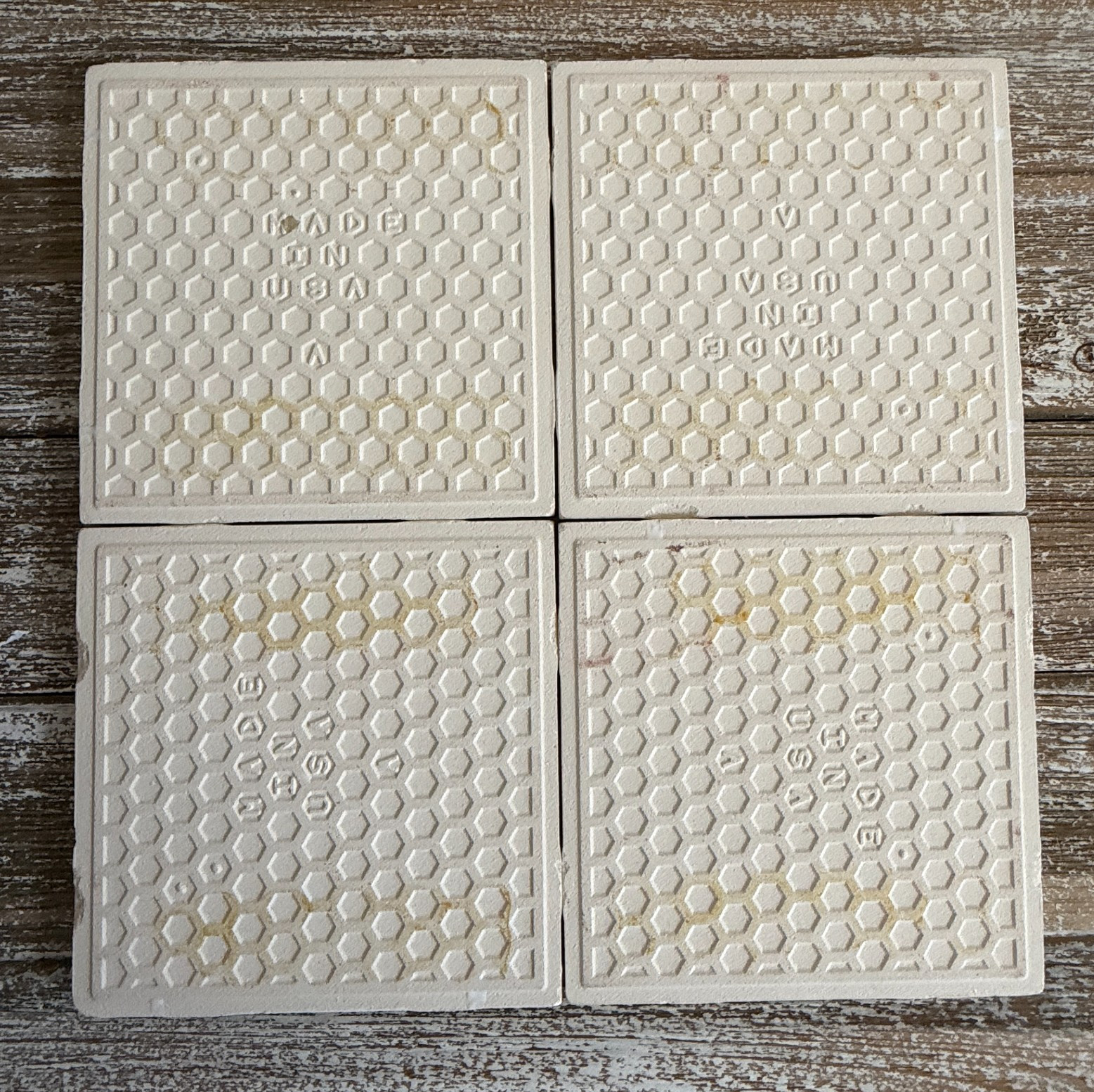Vintage Yellow Daffodils Tile Mural Set 4 on White USA Wildflower Garden