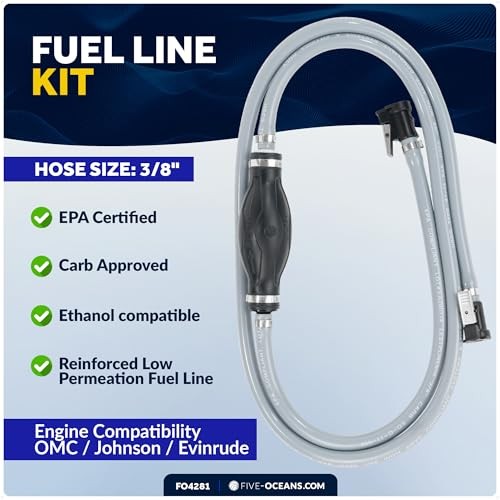Marine Boat Fuel Line Assembly with Primer OMC/JOHNSON/EVINRUDE – 3/8″ HOSE