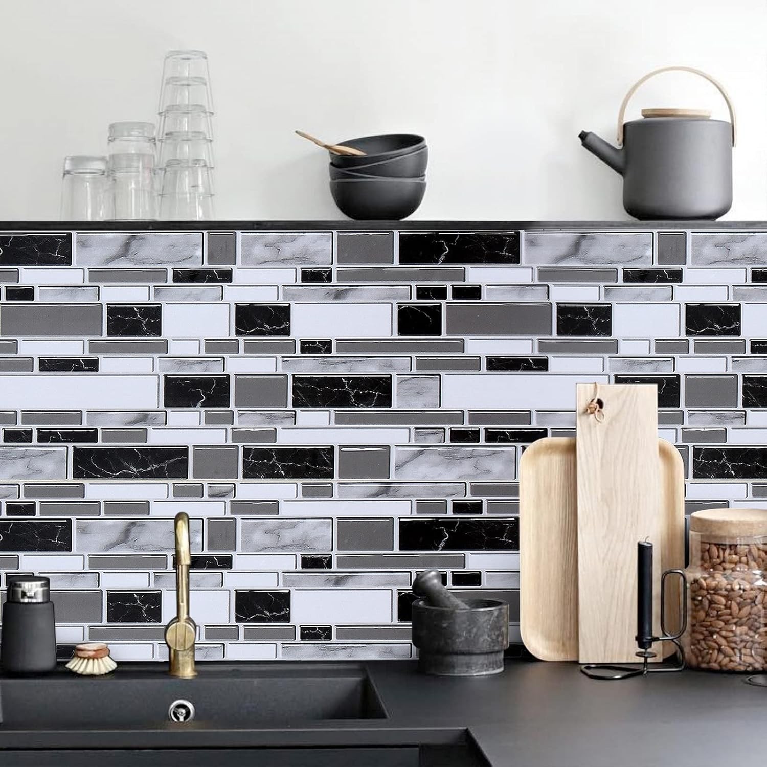 Peel and Stick Backsplash Wallpaper Kitchen Self Adhesive Tiles 11.8in