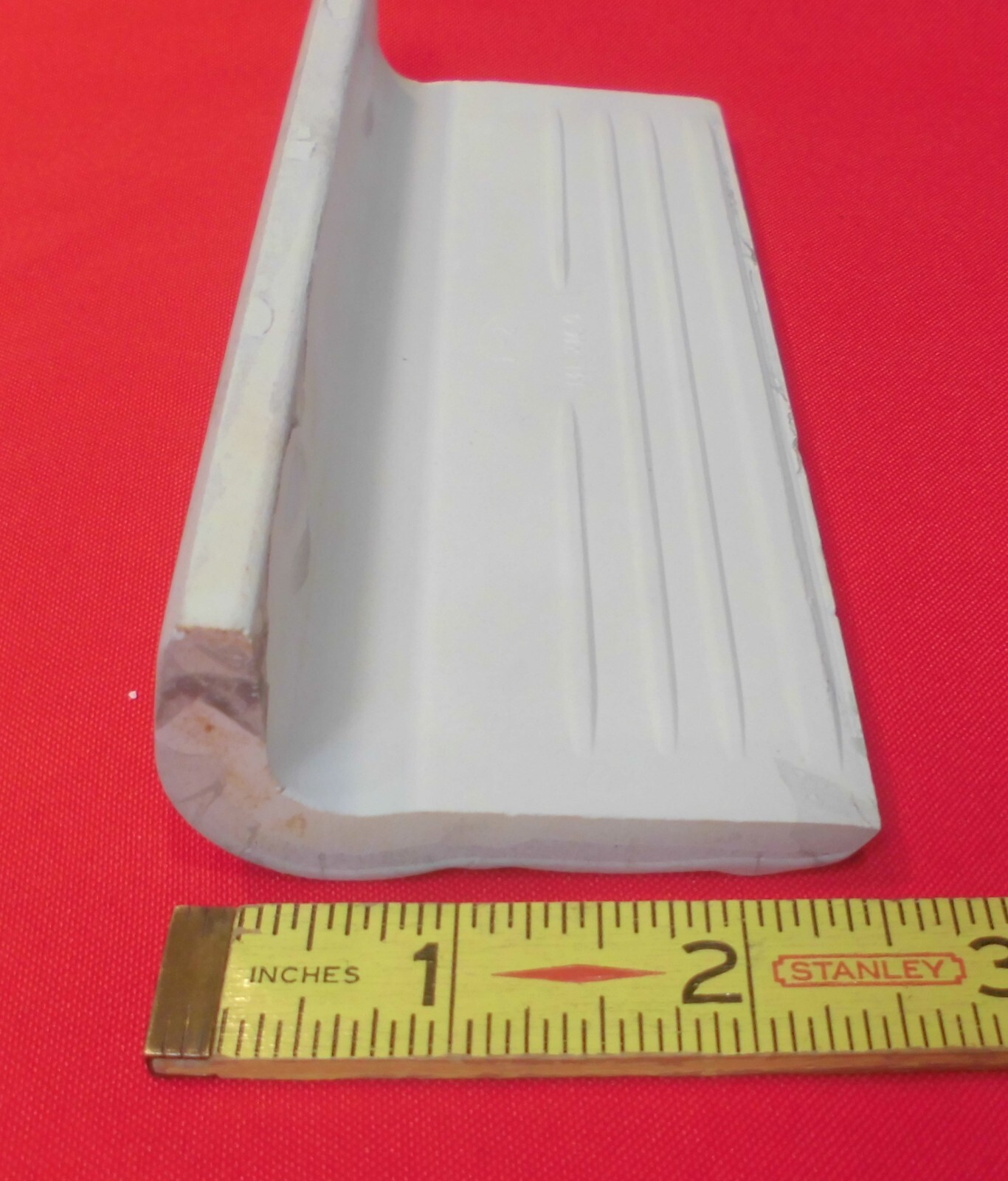 1 pc. Daltile: Light & Darker Grays: V-Cap Ceramic Trim Tile: Countertop-Edging