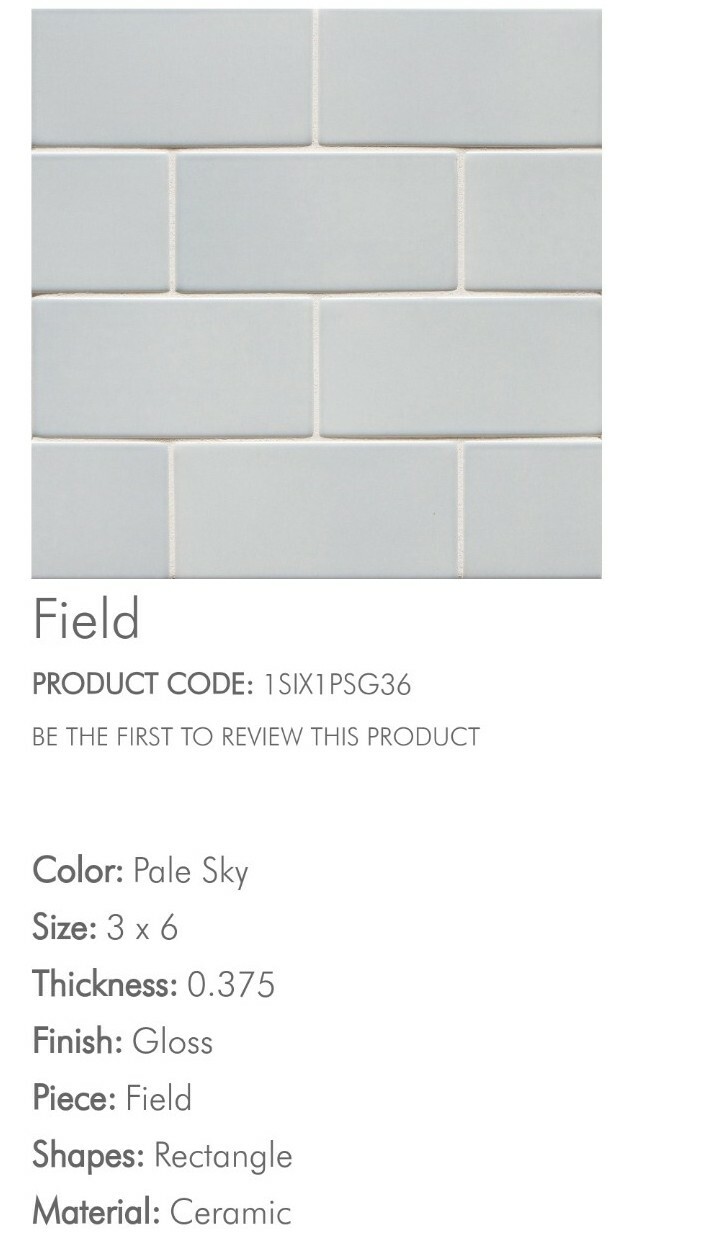 One 3″ x 6″ Glossy “Pale sky” Light Gray Backsplash Tile 1SIX1PSG36 Zanger