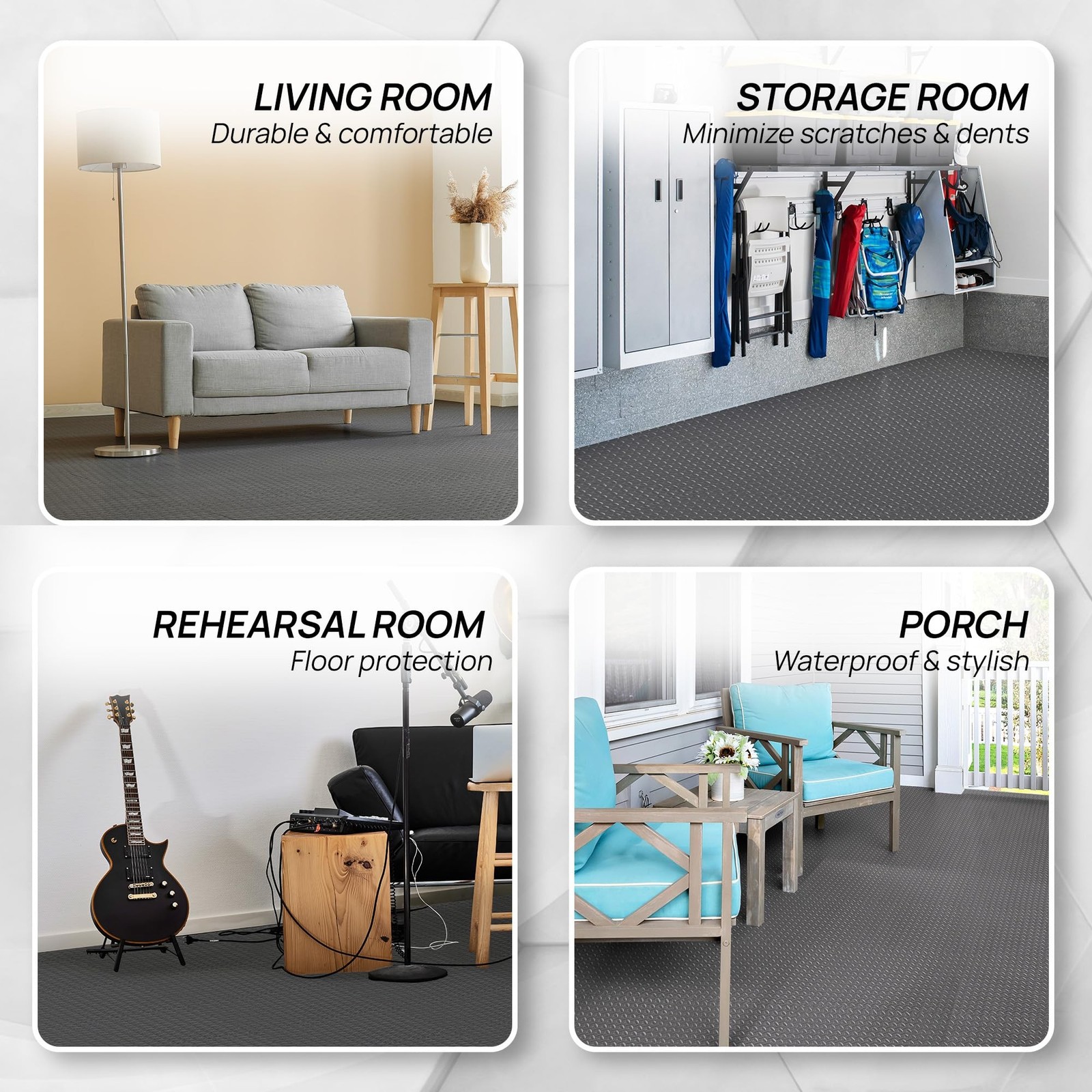 Yes4All EVA Interlocking Foam Floor Tiles with Border 120 SQFT