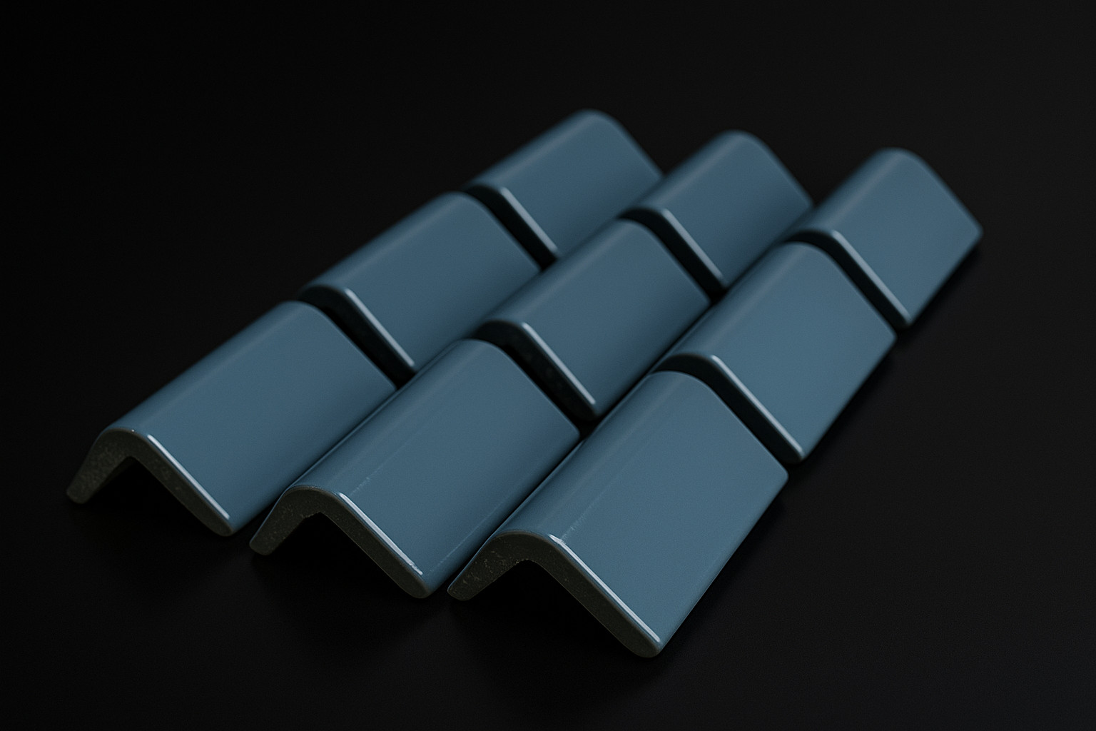 Glossy Teal Ceramic Radius/Mudd Cap Bullnose Right Angle Trim 4″ x 2.25″ x 1.75″