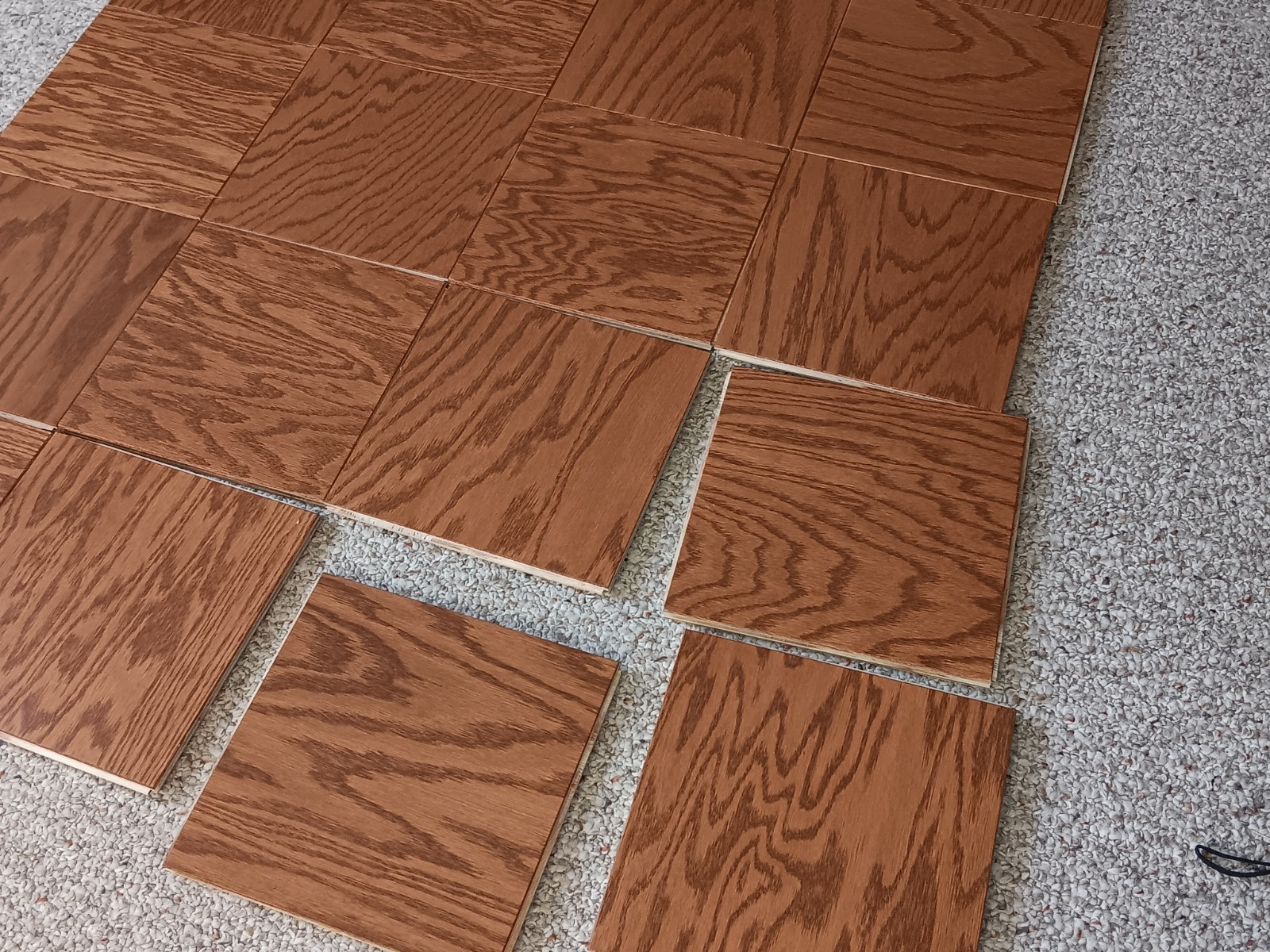 9 x 9 inch Red Oak Parquet Flooring Tile “GUNSTOCK” Premium Floor Prefinish NEW