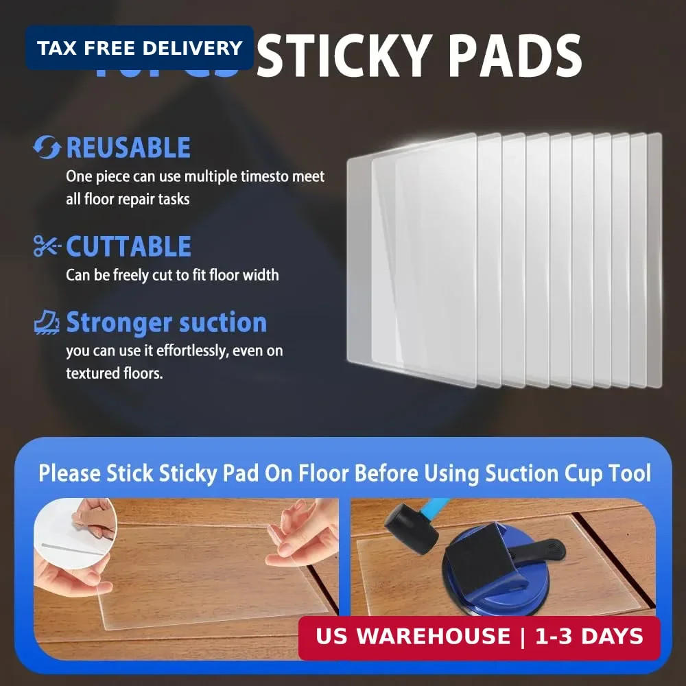 2PK Heavy Duty Floor Gap Fixer Tool with 45° Striking Surface & Strong Suction C