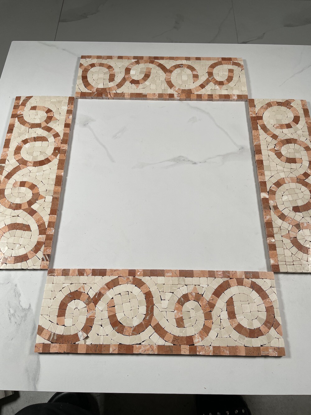 B0010P Marble Mosaic Border Listello Accent Tile Vine Rojo 4×12 Polished