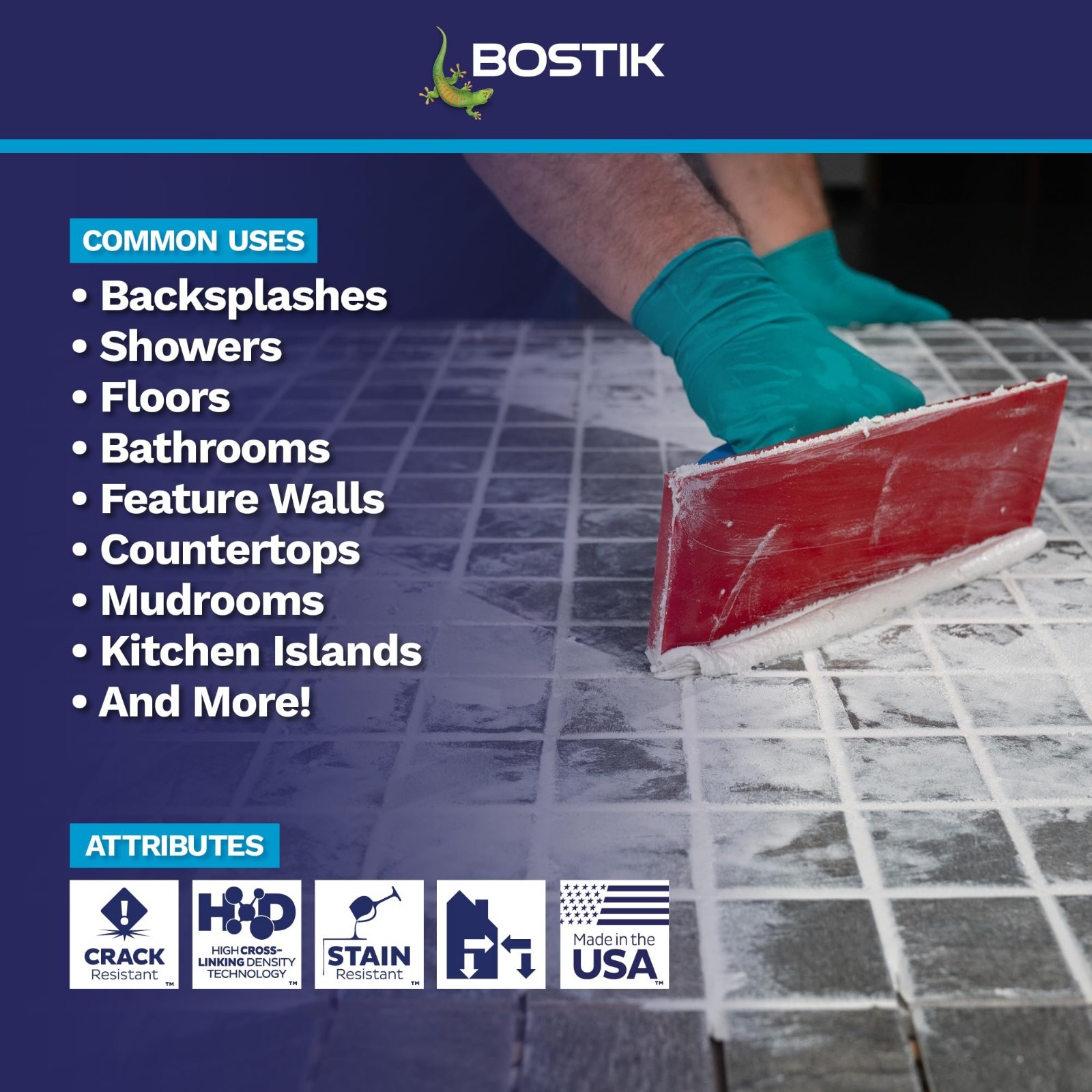 Premium 9lb Pre-Mixed Tile Grout | Easy Apply, Stain Resistant, Fast Drying, Moc