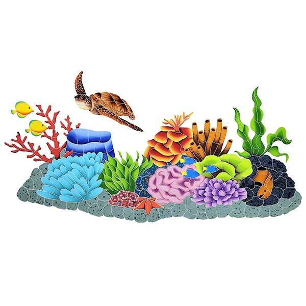 Ocean Coral Reef Ceramic Swimming Pool Mosaic Bar Counter Top Wall Art Bath Deck