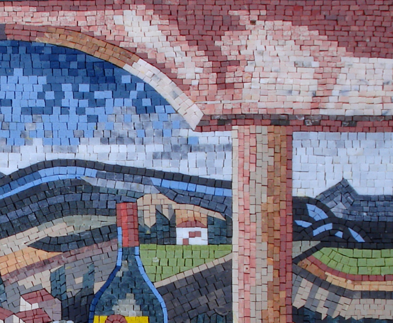 BK003 Picnic Overlooking the Countryside Mural Mosaic