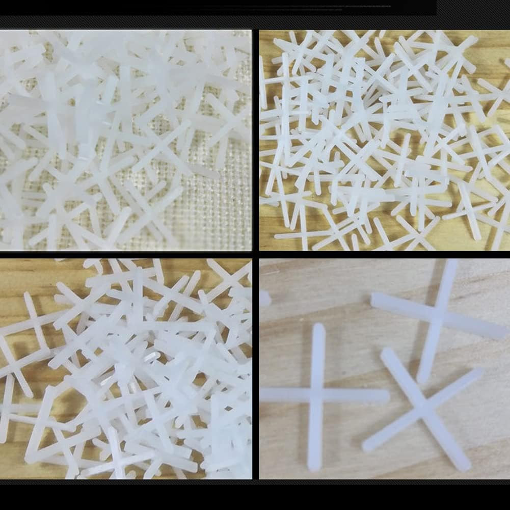 500 Pieces White Plastic Tile Spacers, 1Mm, Modern Style, Square Edge, Glue down