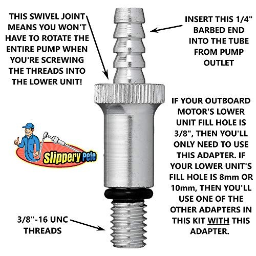 – Lower Unit Gear Oil Pump for Standard Quart Bottles, Includes 3/8 inch 28mm