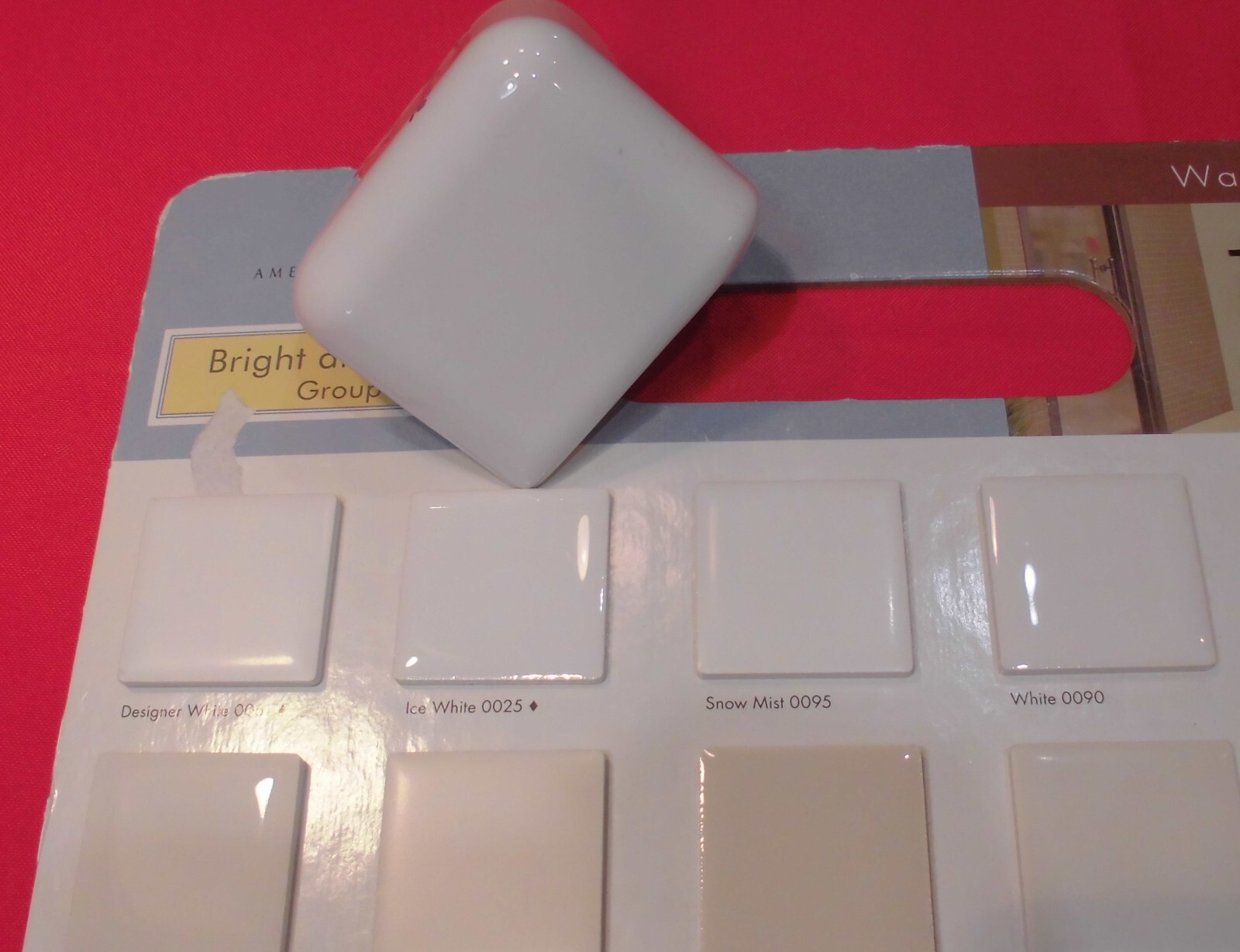1 pc. Glossy Ice/Arctic White: V Cap Corner Ceramic Trim Tile: Countertop Edging