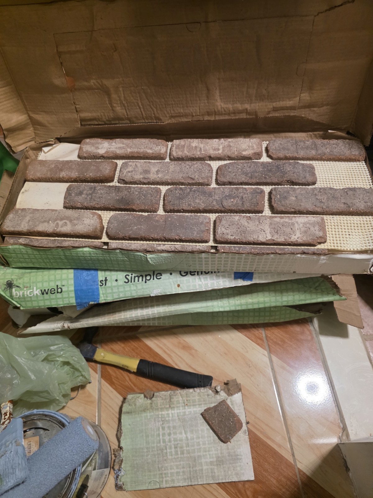 brickweb Castle Gate Clay Brick-Look Backsplash Tile 10×10 Mesh 8.7 sq ft