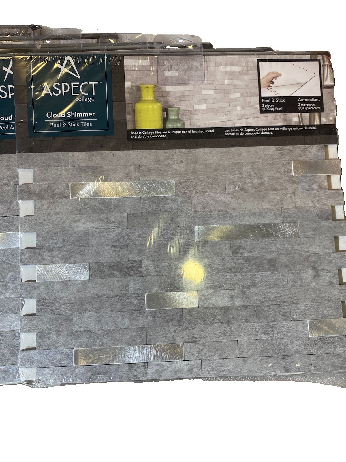 7 PACK Aspect Collage Metal and Composite Peel and Stick Backsplash