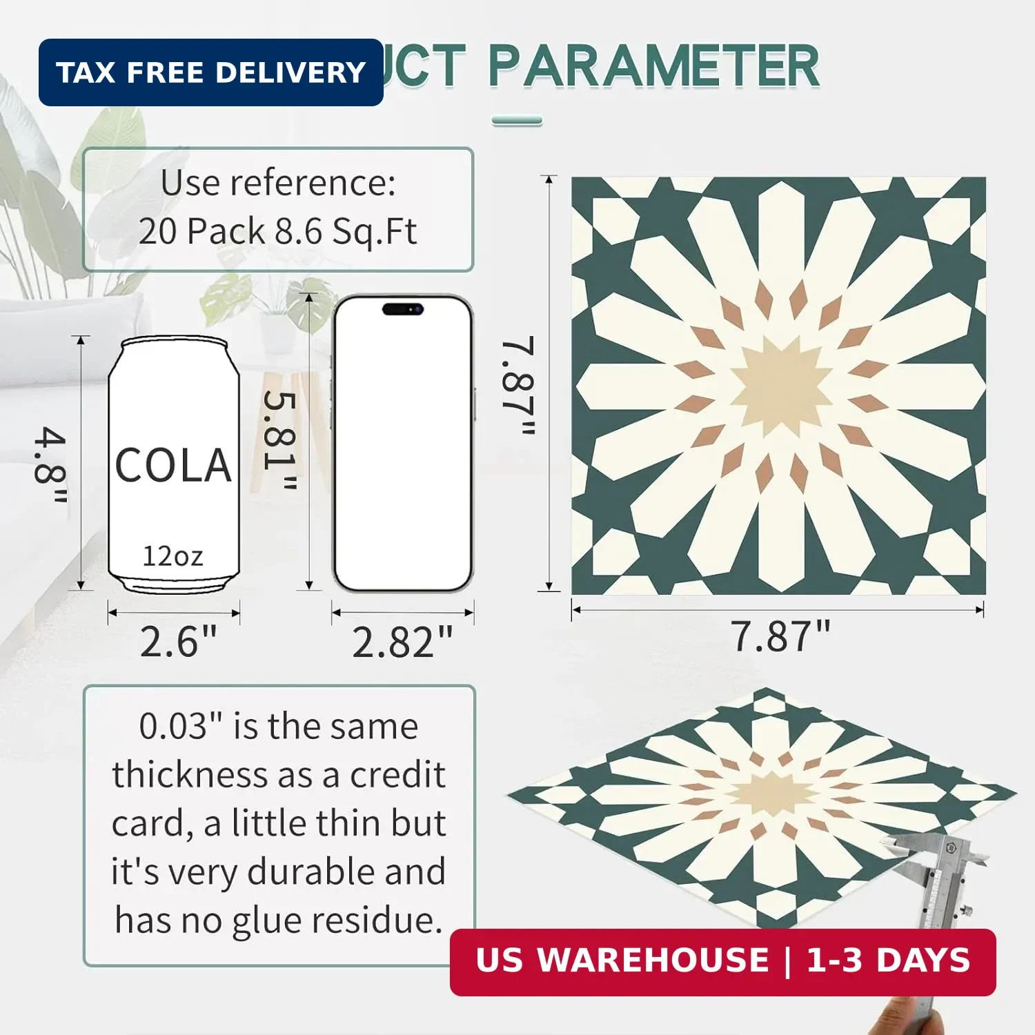 MORCART Peel and Stick Floor Tile, Self-Adhesive DIY Vinyl Flooring, Removable a