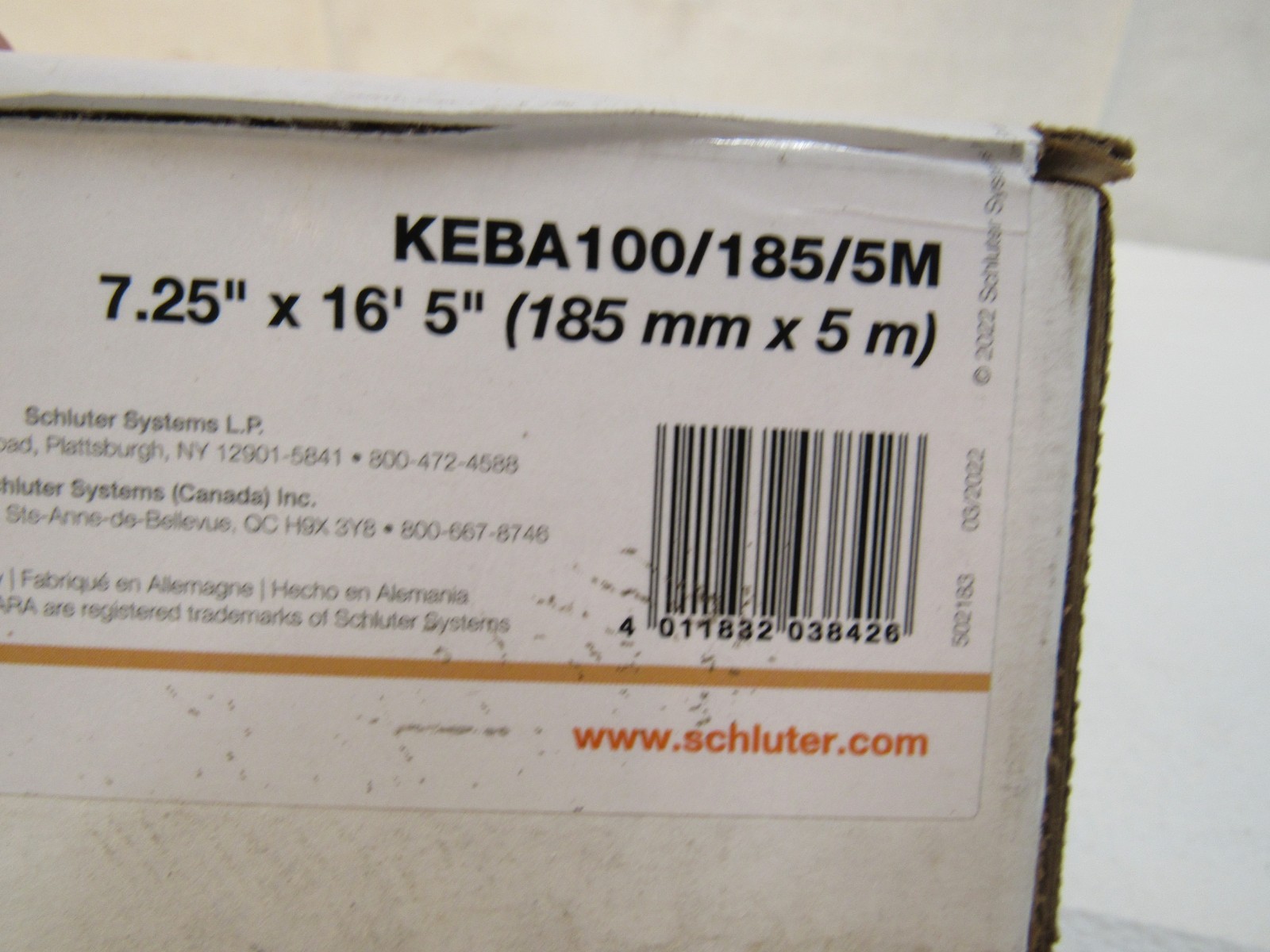 Schluter Kerdi Band 7.25”X16’5” Waterproofing Membrane Strip KEBA100/185/5M