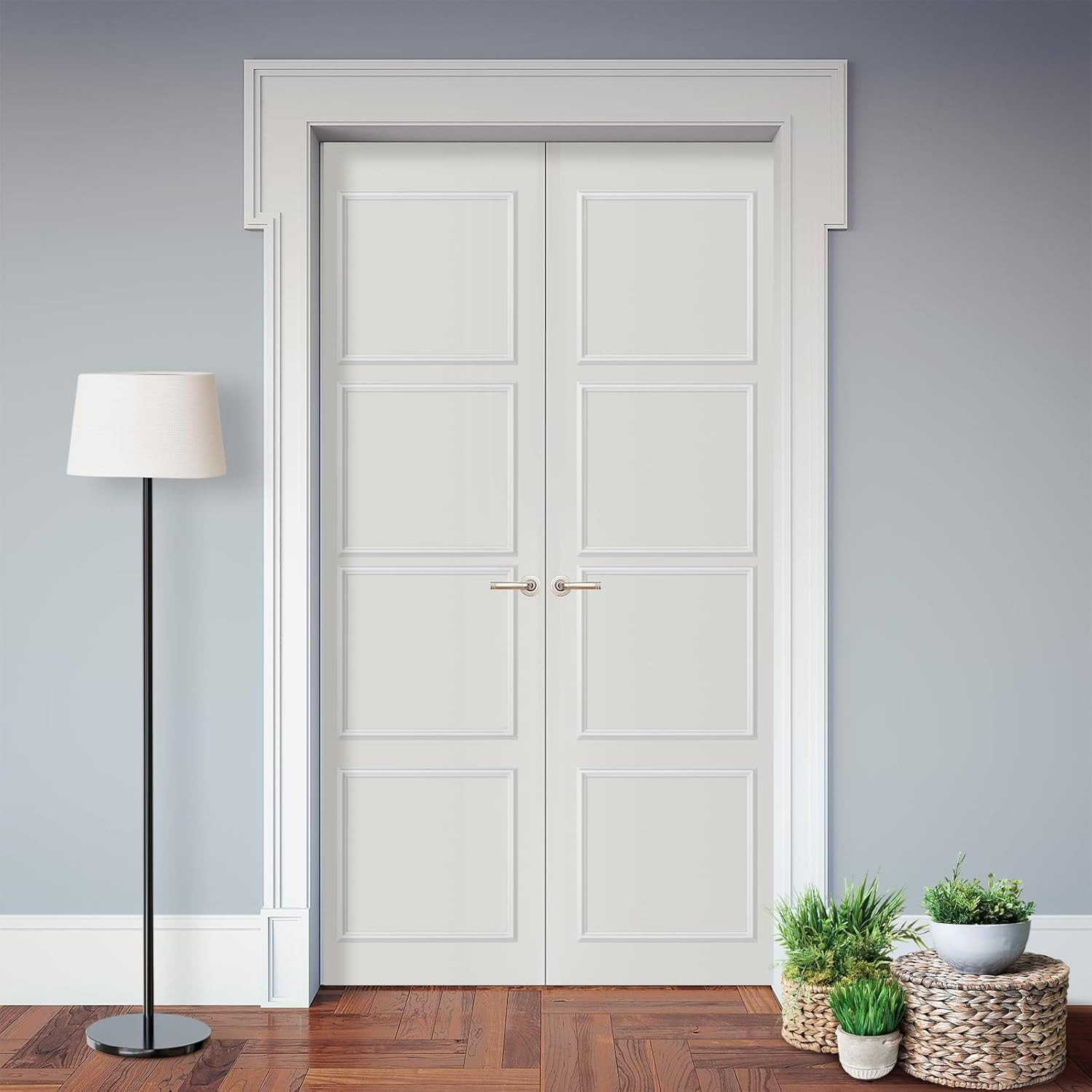 Accent Wall Molding Kit – 6 Premade White Wainscoting Panels, Peel & Stick 20×20