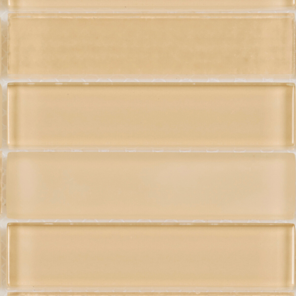 Beige Cream Crystal Glass Mosaic Tile Textured Matte Blend Stacked Backsplash