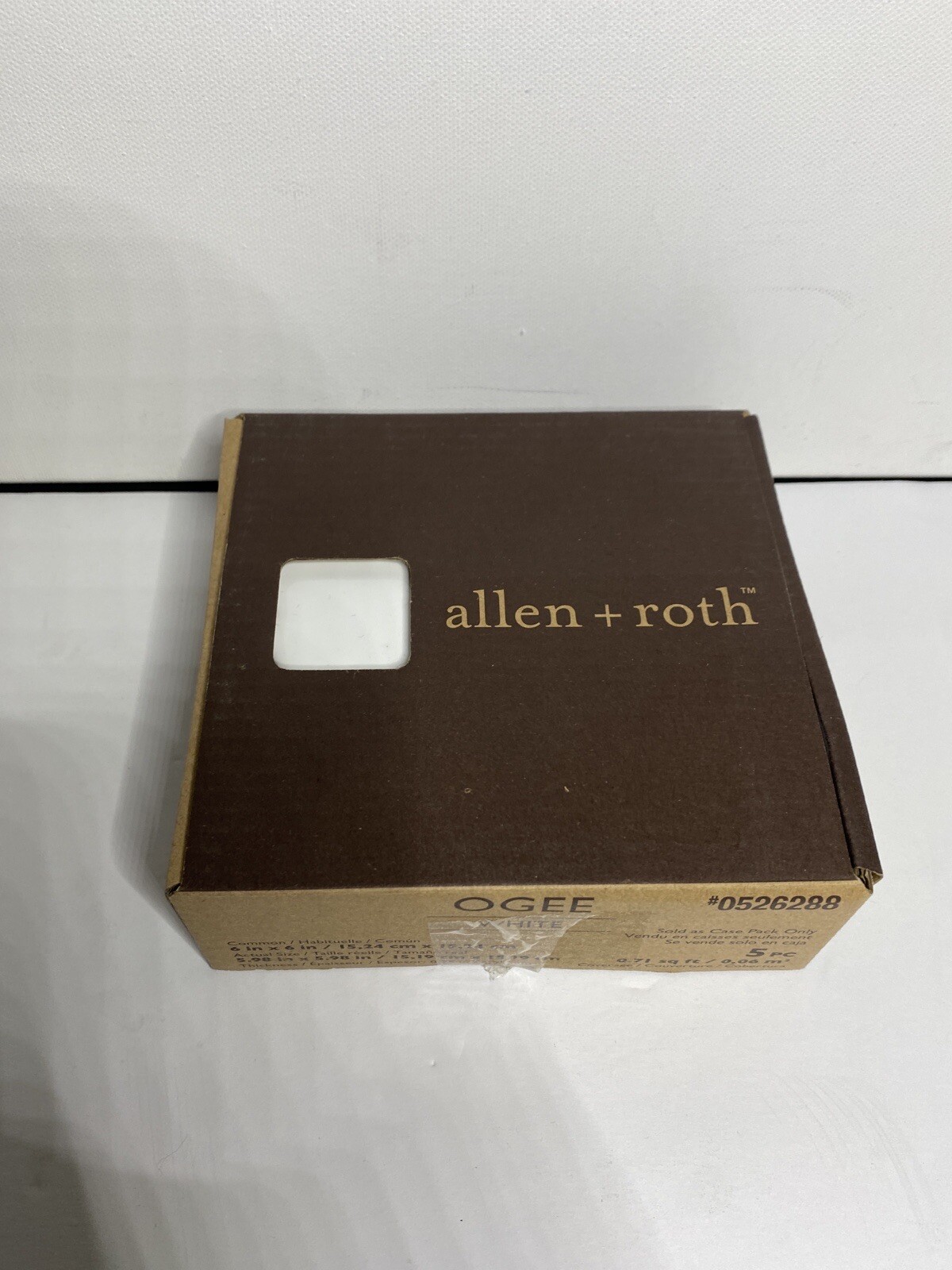 Allen + Roth Ogee Ceramic White Tiles Pieces 0526288. 5 Pack. Brand New
