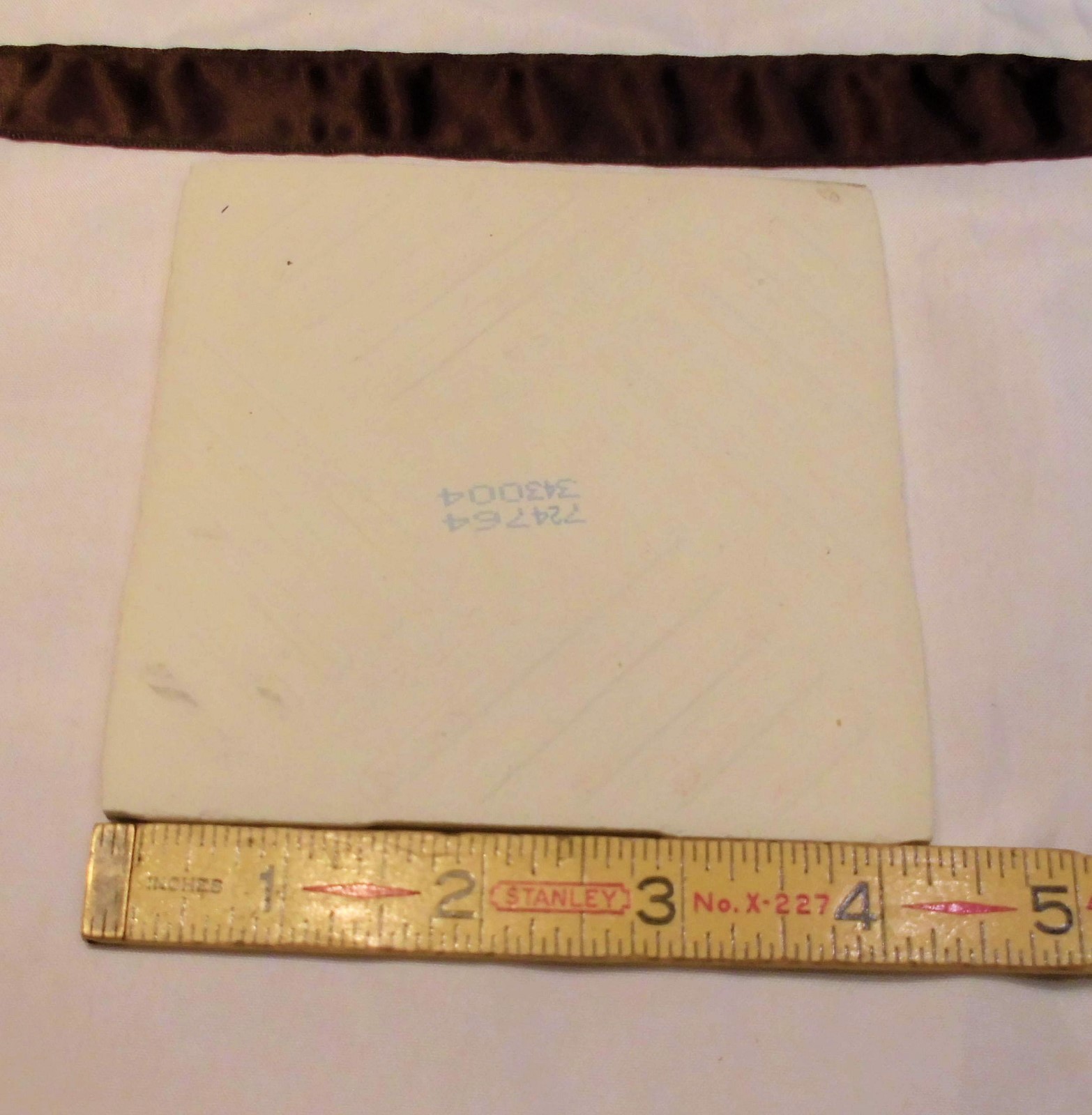1 pc. *White* Ceramic Tile 4-1/4″ Crystal Glazed, Made in USA, New Old Stock