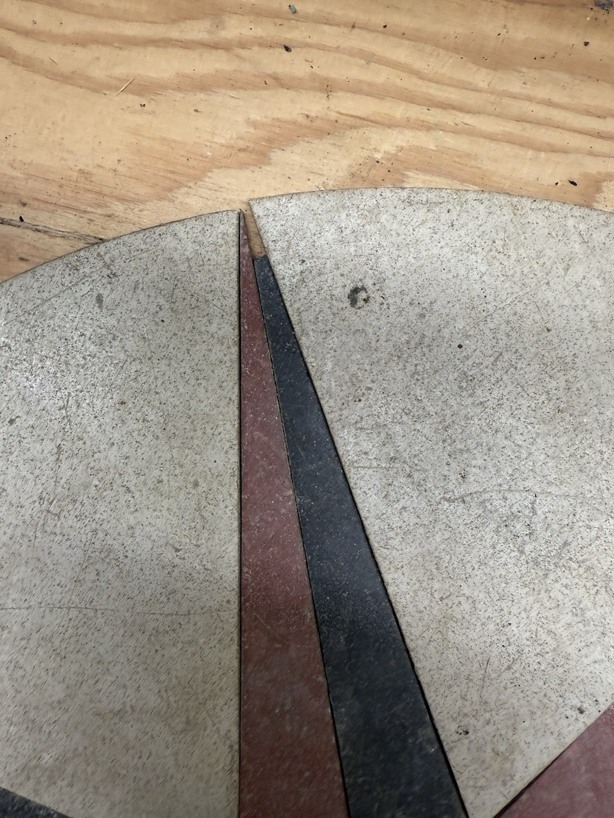 Asbestos Floor Tile in A Rose Compass Design Medallion For Rec Room Rare MCM