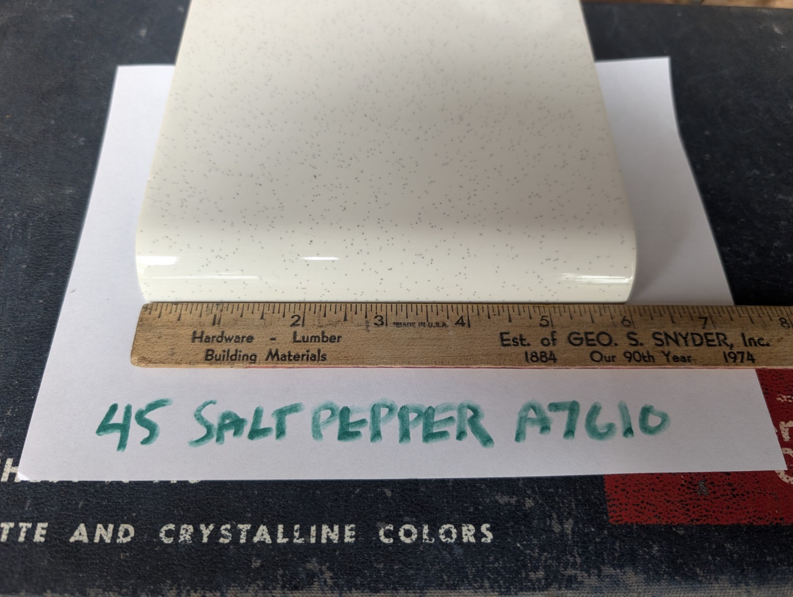 1 Piece Of Ceramic Tile AO #45 Salt & Pepper Double Mud Bullnose A7610 Curb Jamb